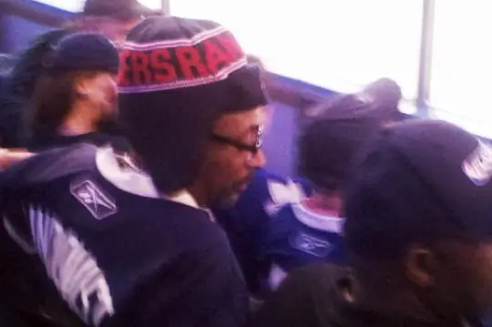 @njrobynf took this picture of Spike Lee at the Rangers game